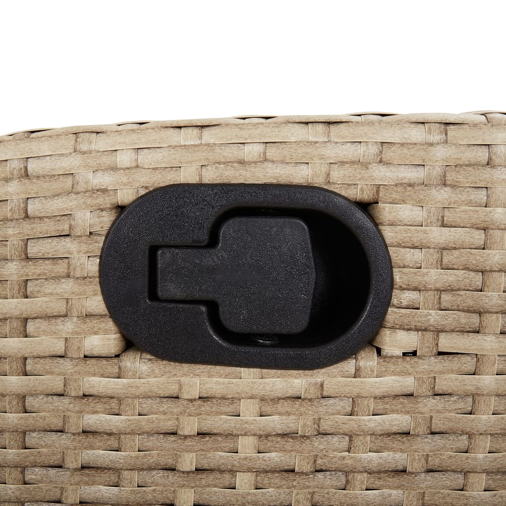 Tuinstoelen 2 st verstelbaar met voetensteun poly rattan beige