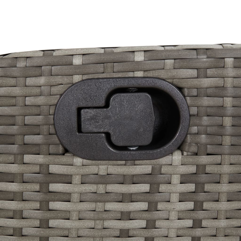 Tuinstoelen 2 st verstelbaar met voetensteun poly rattan grijs