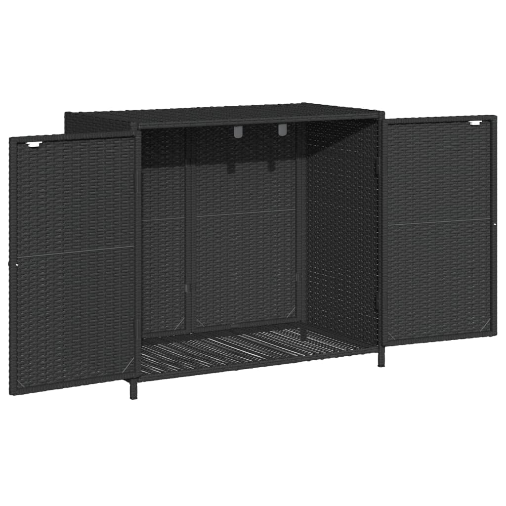 Tuinkast 83x45x76 cm poly rattan zwart