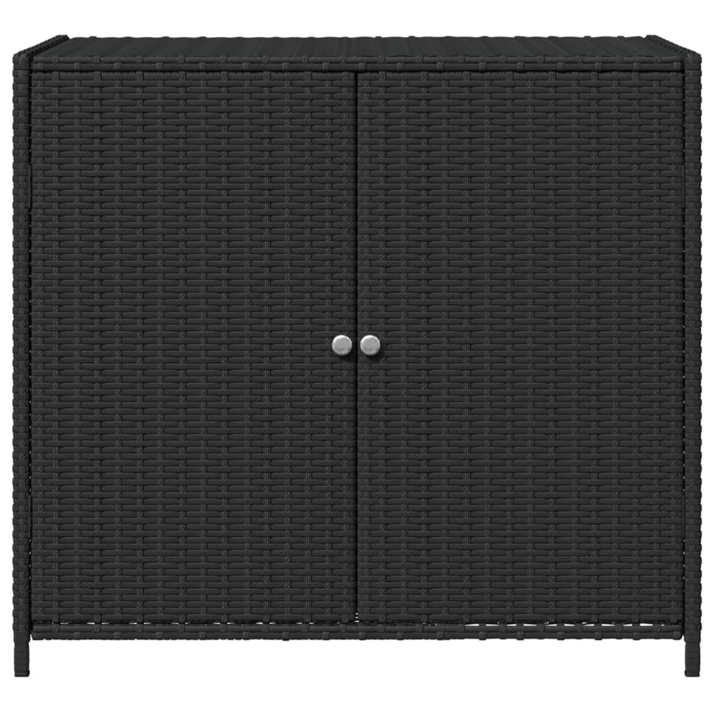 Tuinkast 83x45x76 cm poly rattan zwart