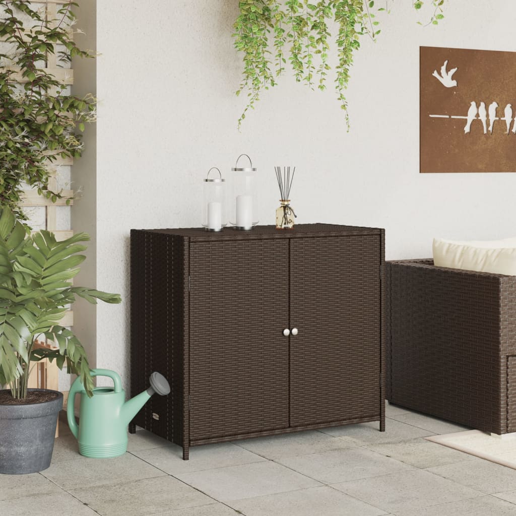 Tuinkast 83x45x76 cm poly rattan bruin