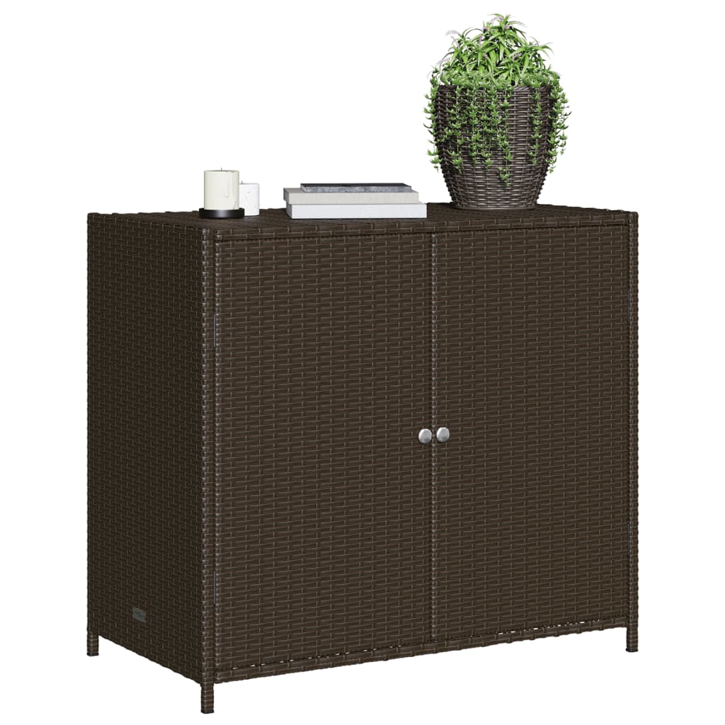 Tuinkast 83x45x76 cm poly rattan bruin