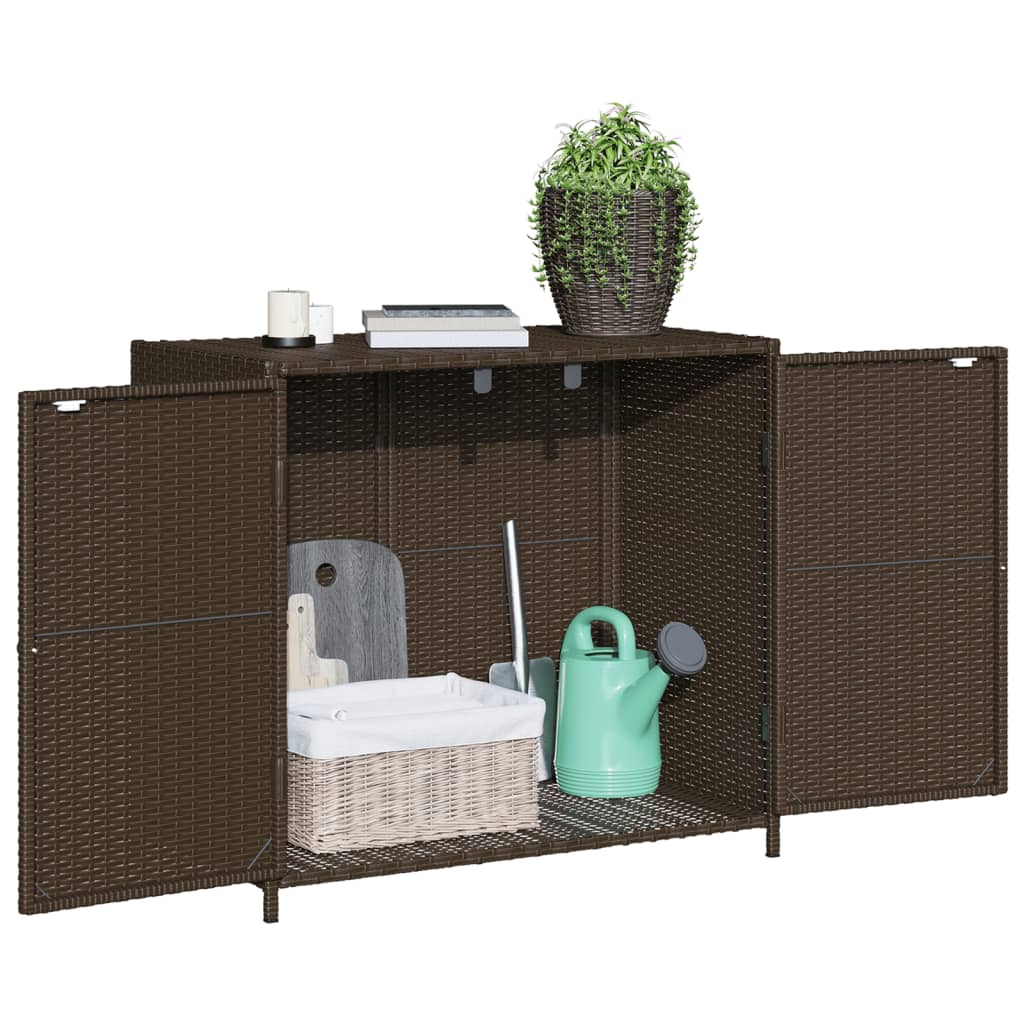 Tuinkast 83x45x76 cm poly rattan bruin