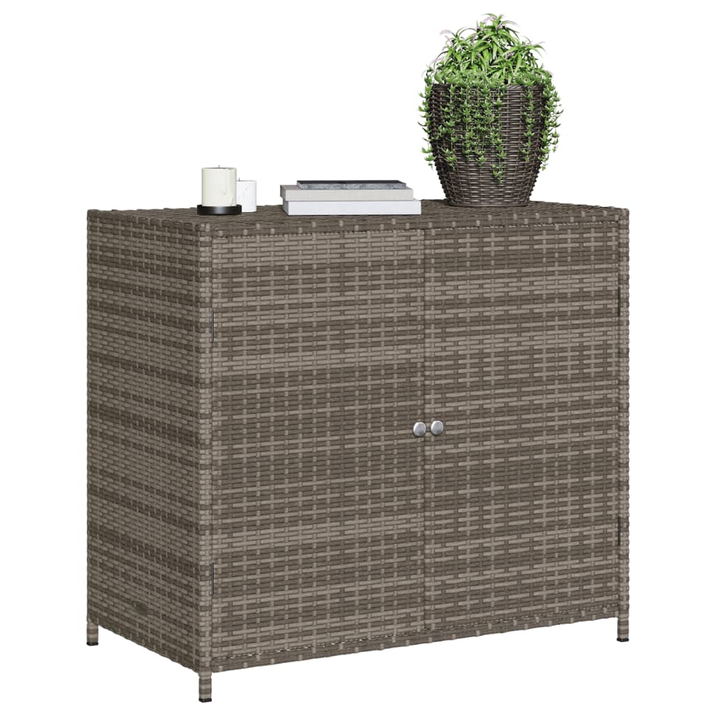 Tuinkast 83x45x76 cm poly rattan grijs