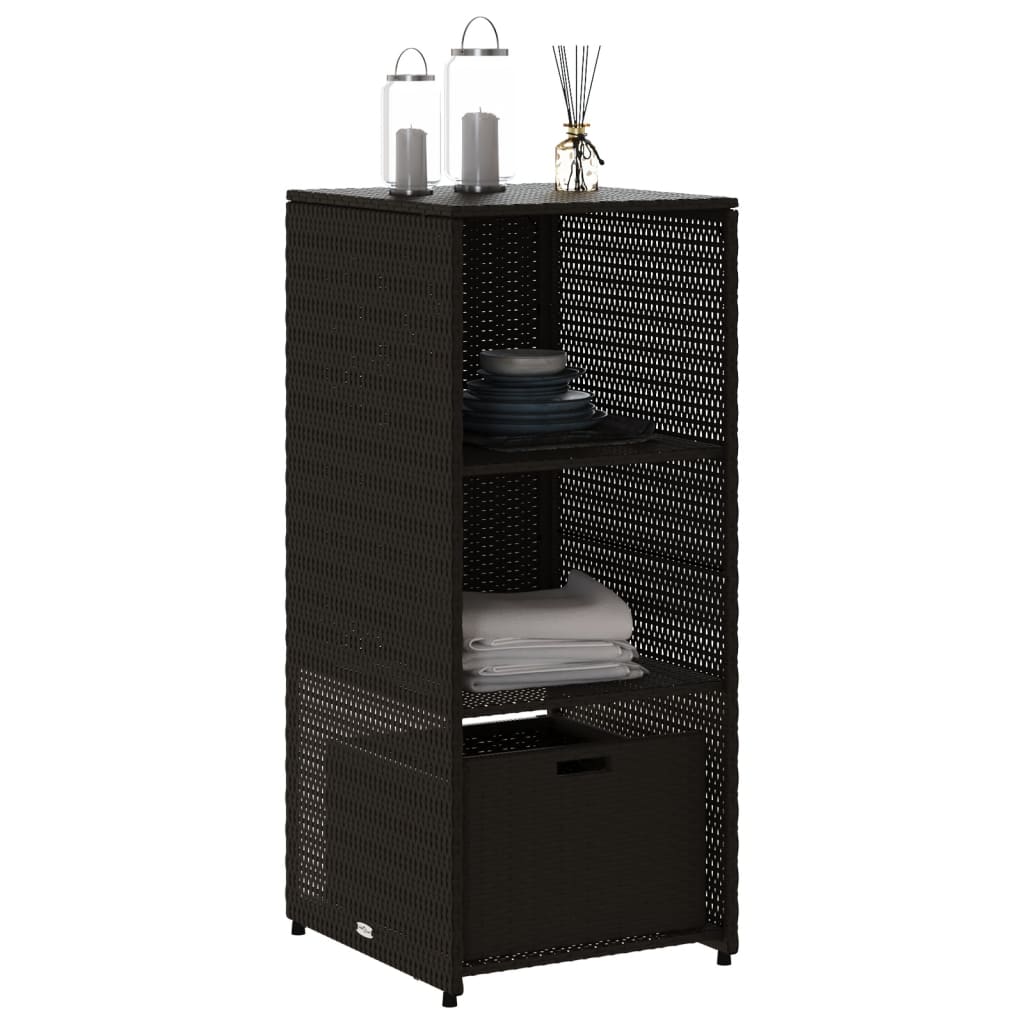 Tuinkast 50x55x115 cm poly rattan zwart