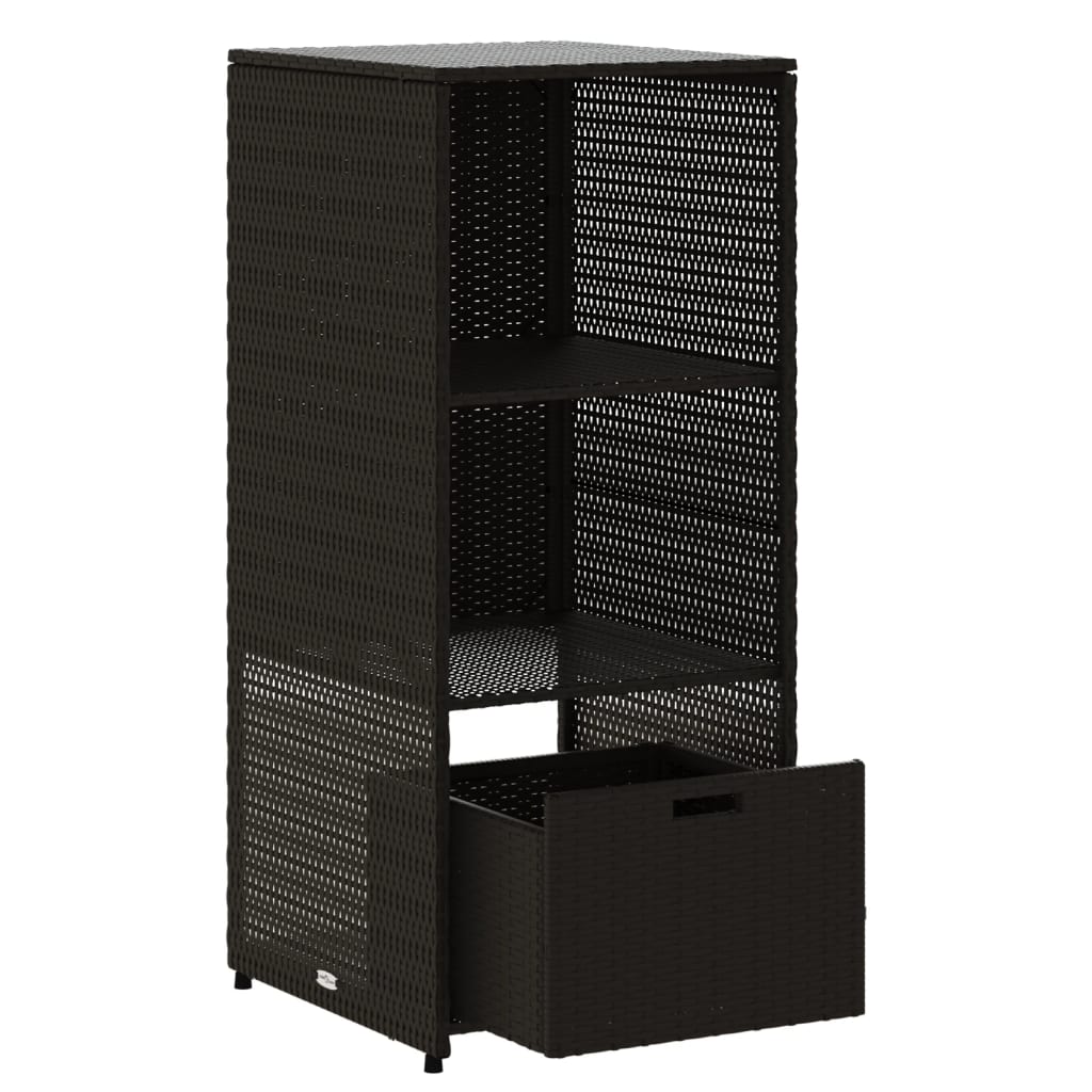 Tuinkast 50x55x115 cm poly rattan zwart