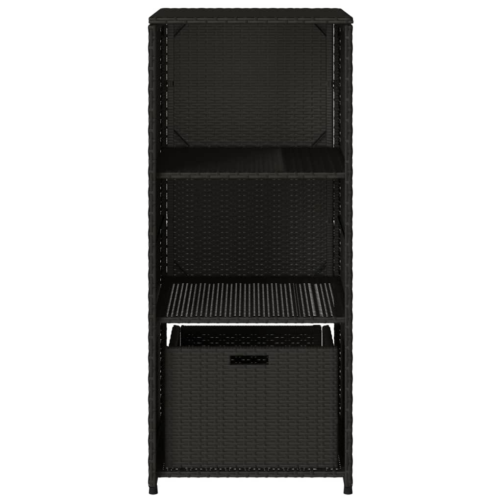 Tuinkast 50x55x115 cm poly rattan zwart