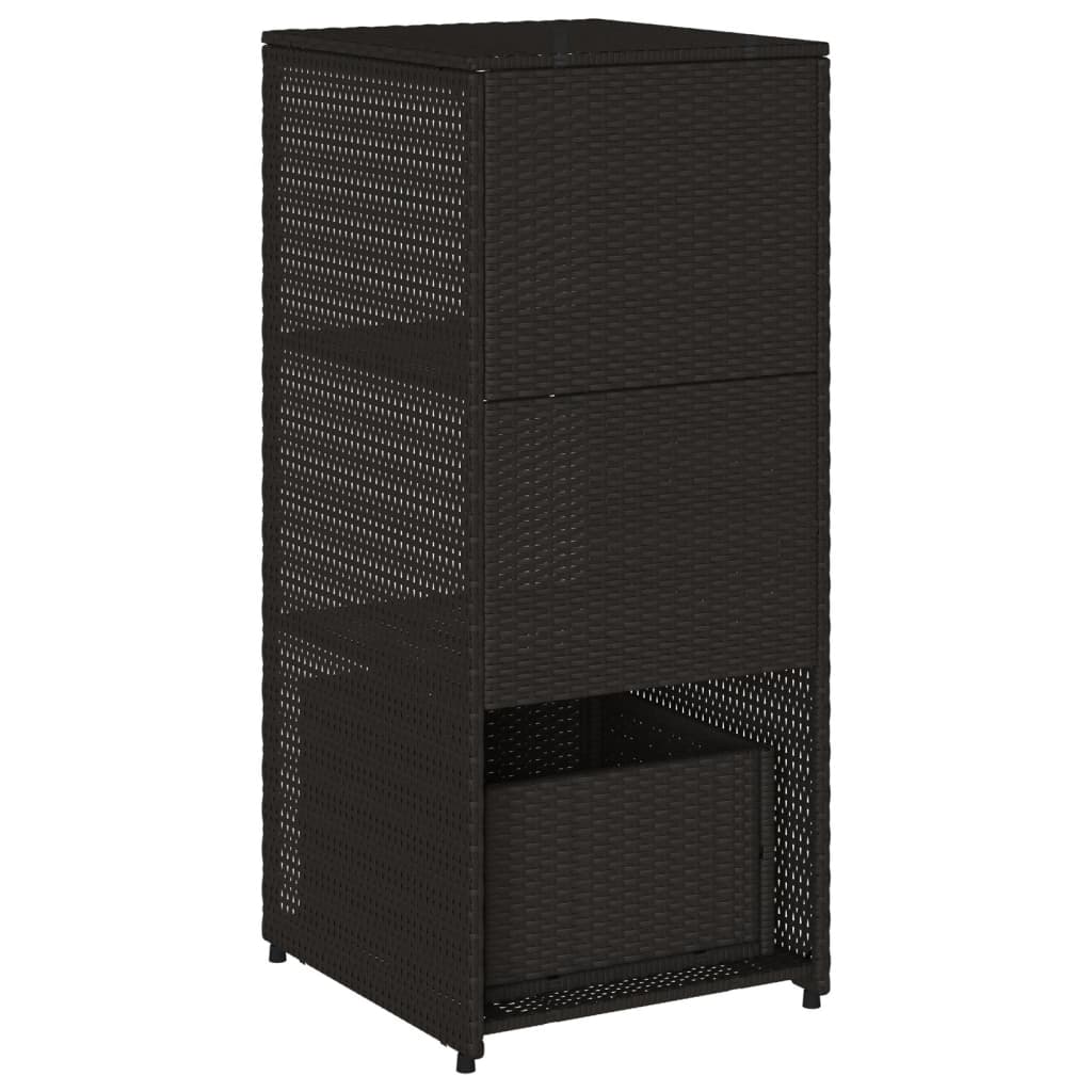 Tuinkast 50x55x115 cm poly rattan zwart