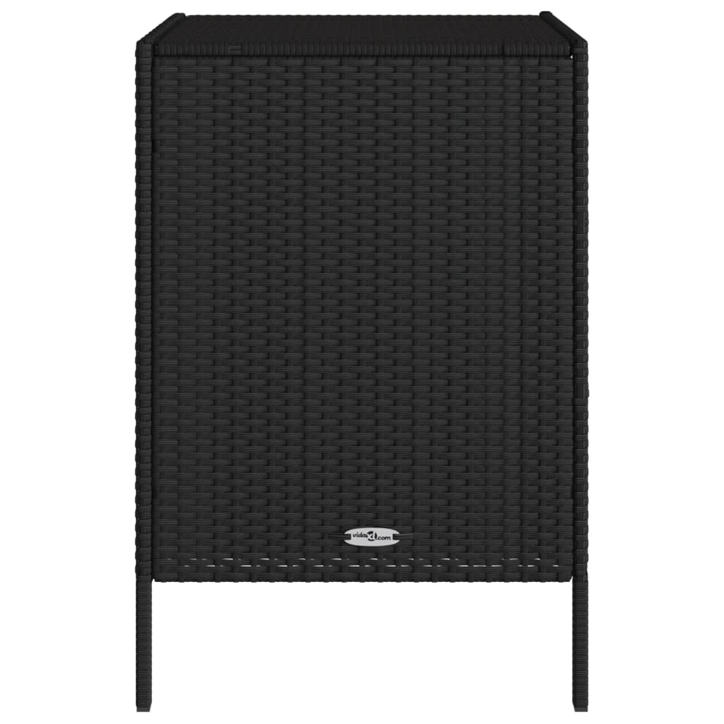 Tuinkast 55x59x80 cm poly rattan zwart
