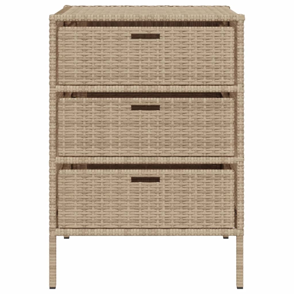 Tuinkast 55x59x80 cm poly rattan beige