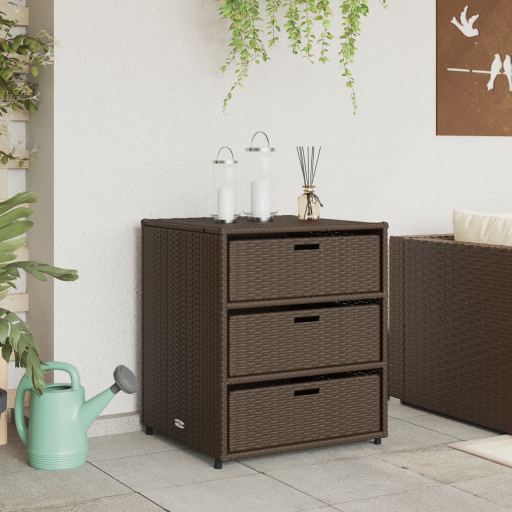 Tuinkast 55x59x69 cm poly rattan bruin