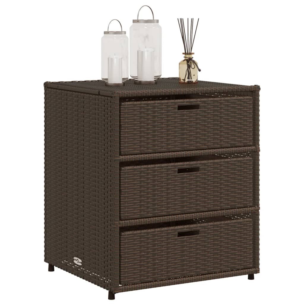 Tuinkast 55x59x69 cm poly rattan bruin