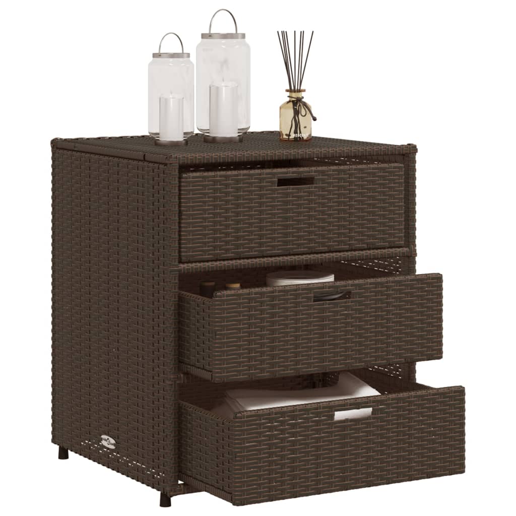 Tuinkast 55x59x69 cm poly rattan bruin