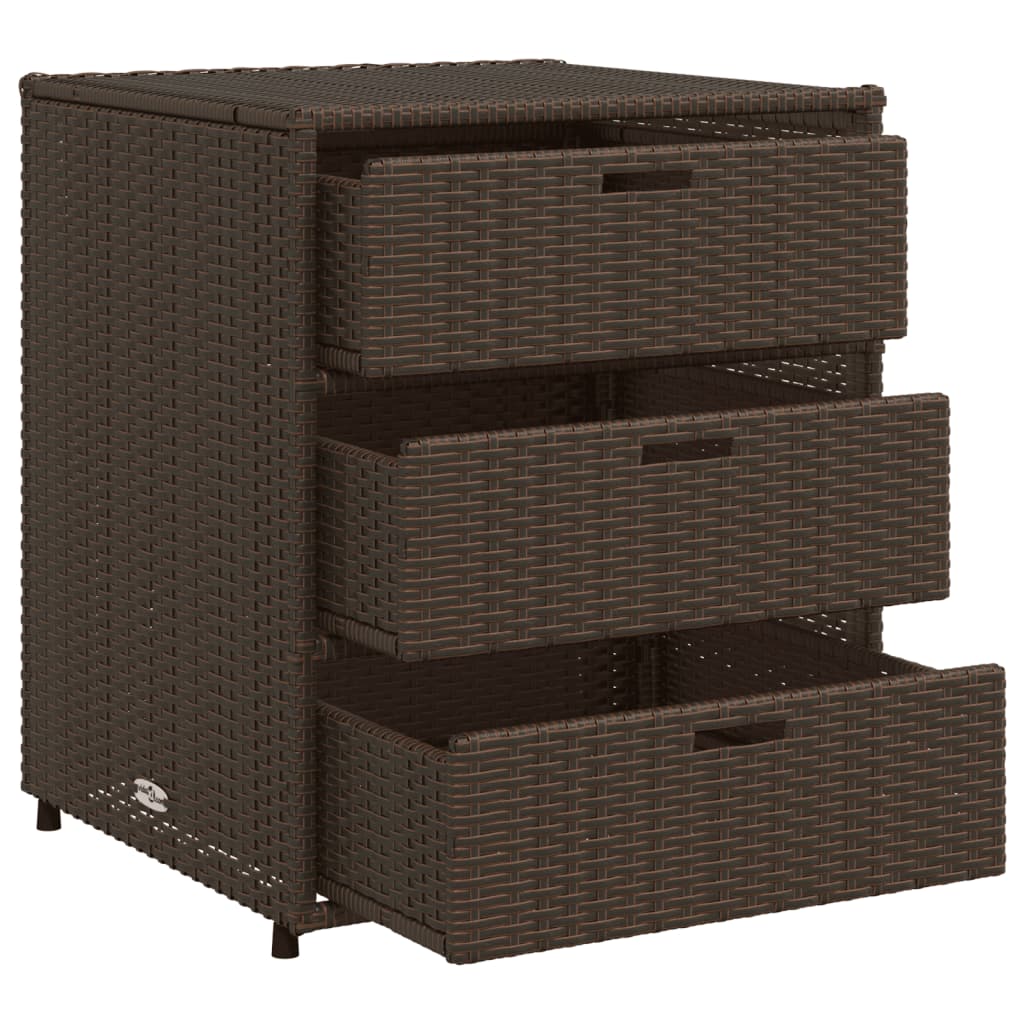 Tuinkast 55x59x69 cm poly rattan bruin
