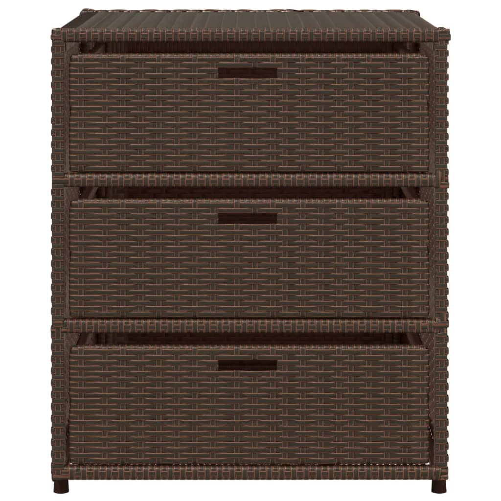 Tuinkast 55x59x69 cm poly rattan bruin