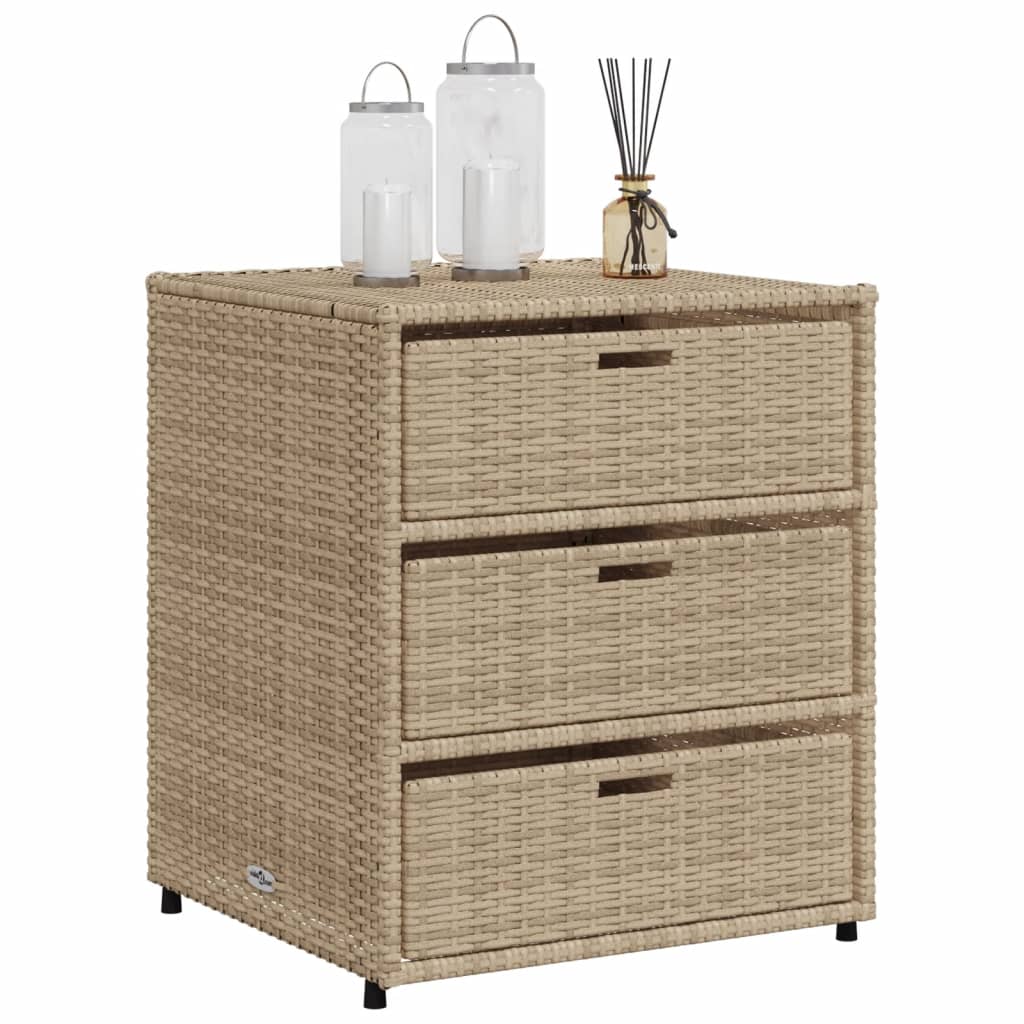 Tuinkast 55x59x69 cm poly rattan beige