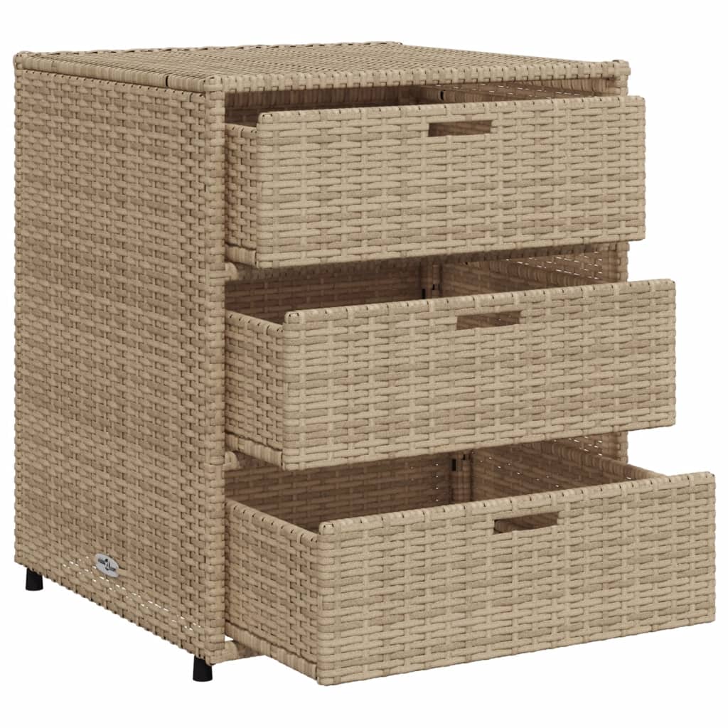 Tuinkast 55x59x69 cm poly rattan beige