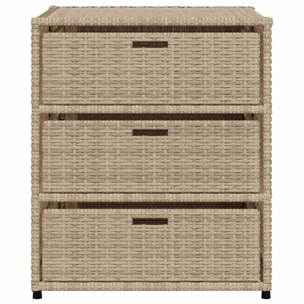 Tuinkast 55x59x69 cm poly rattan beige