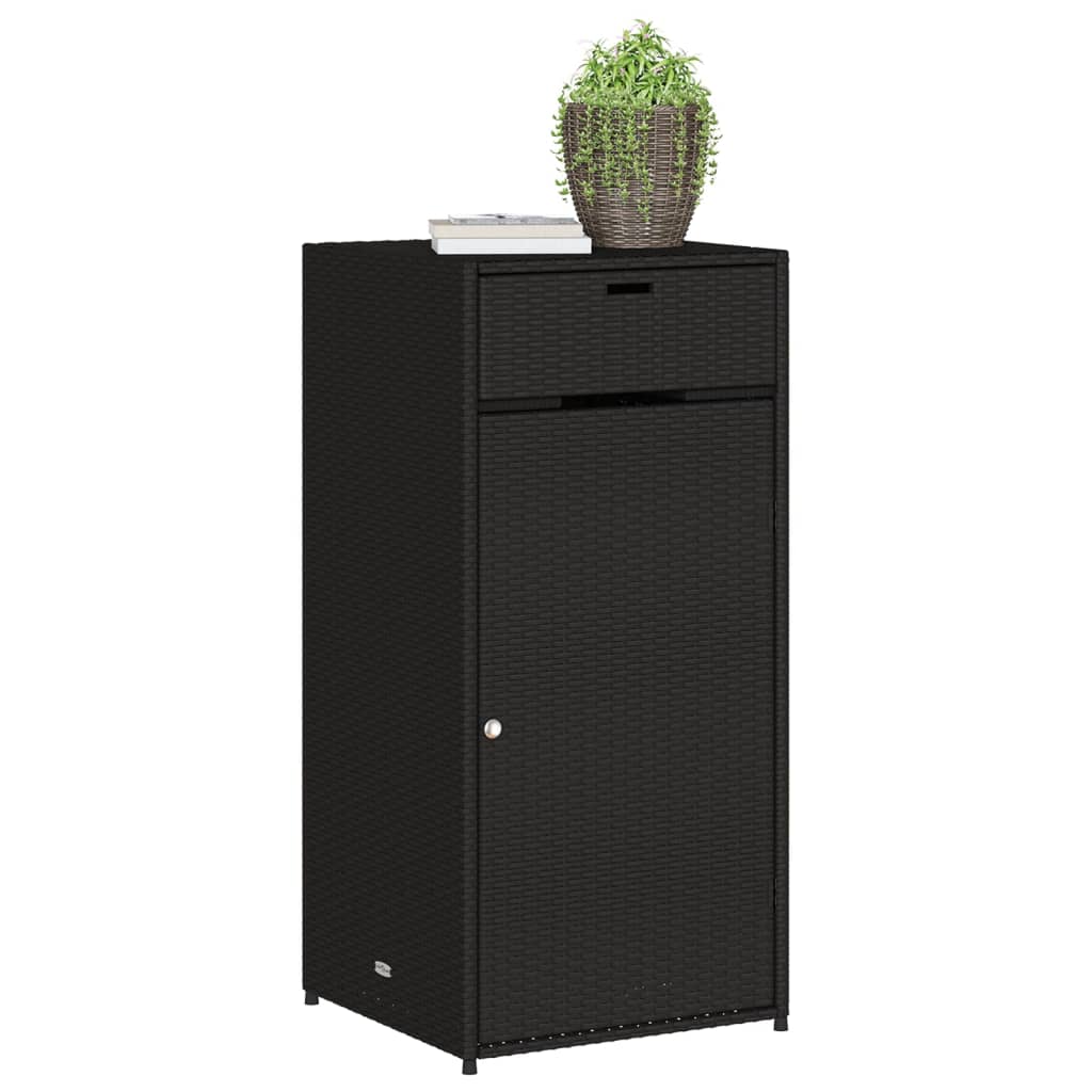 Tuinkast 55x55x111 cm poly rattan zwart