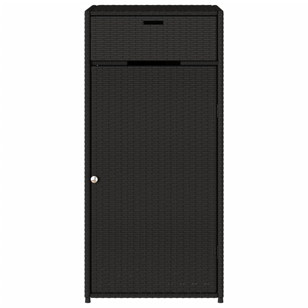 Tuinkast 55x55x111 cm poly rattan zwart