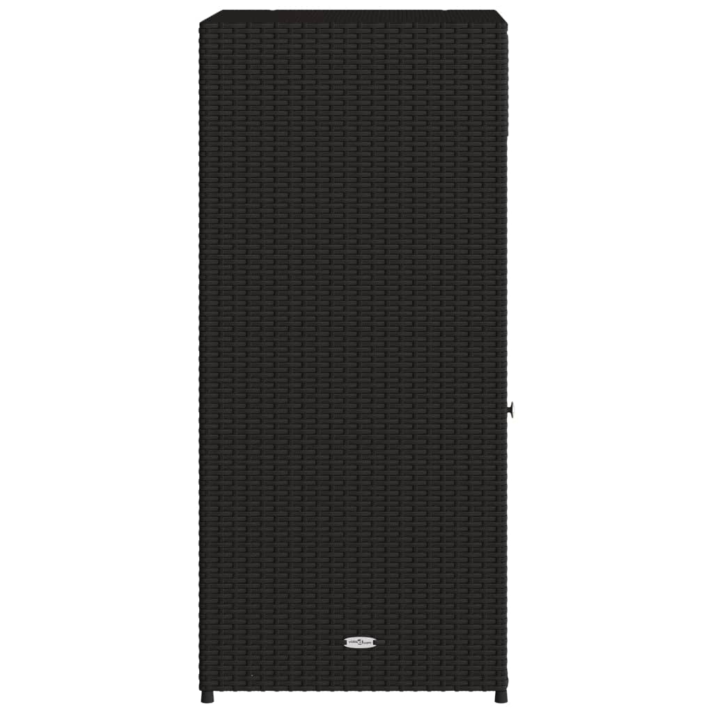 Tuinkast 55x55x111 cm poly rattan zwart