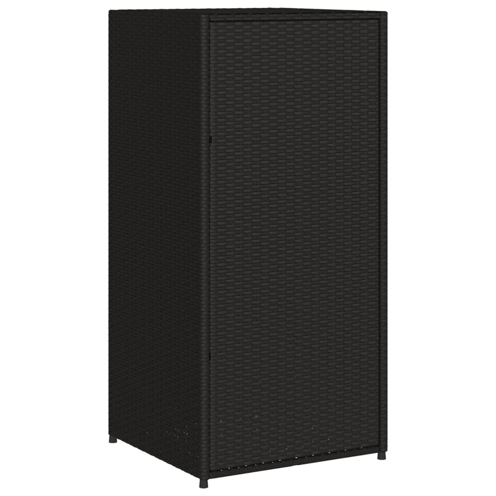 Tuinkast 55x55x111 cm poly rattan zwart