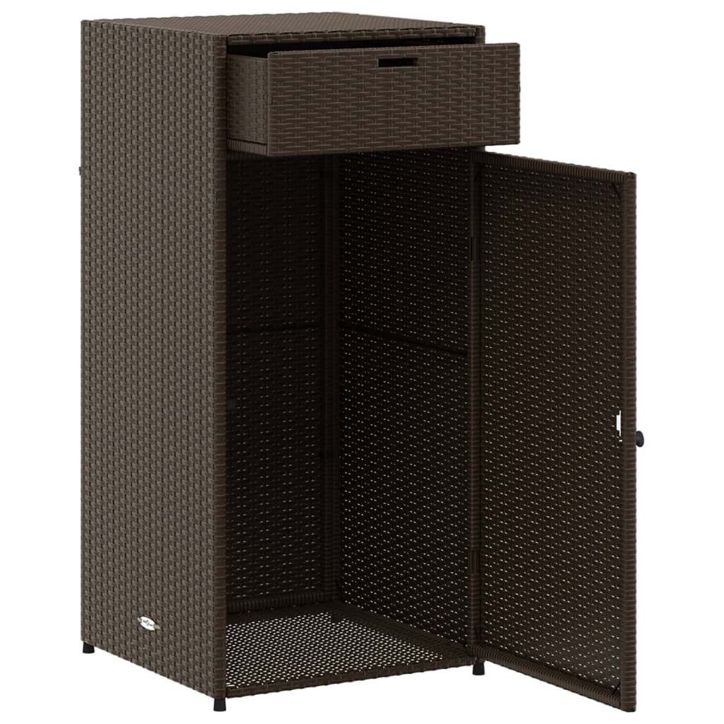 Tuinkast 55x55x111 cm poly rattan bruin