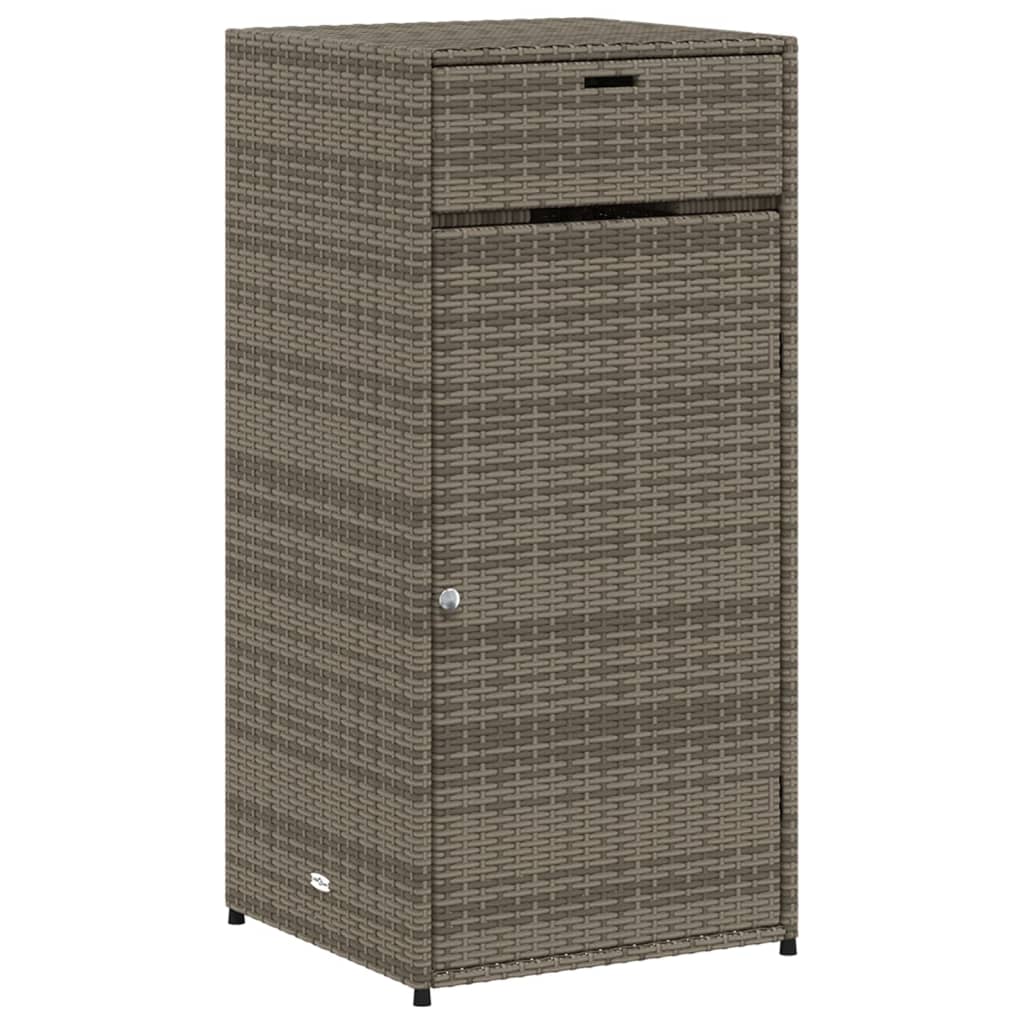 Tuinkast 55x55x111 cm poly rattan grijs