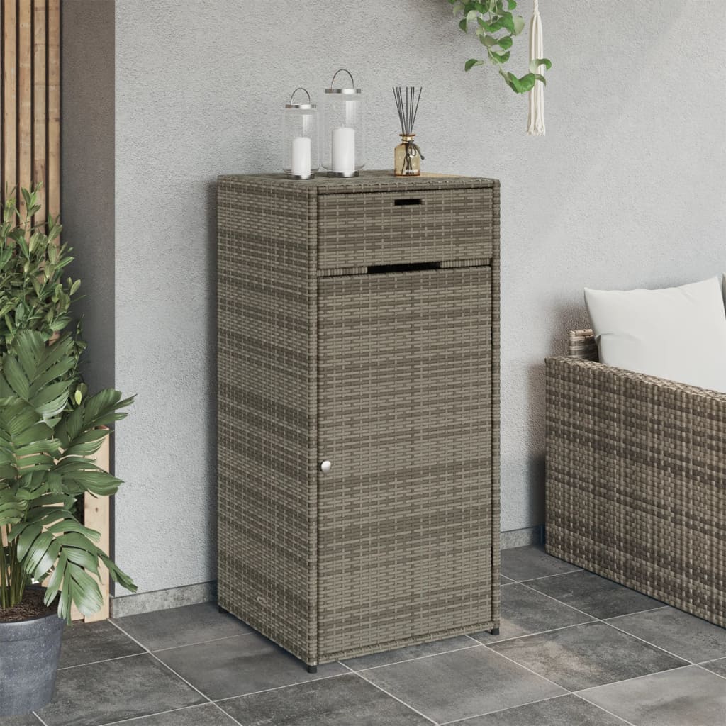 Tuinkast 55x55x111 cm poly rattan grijs