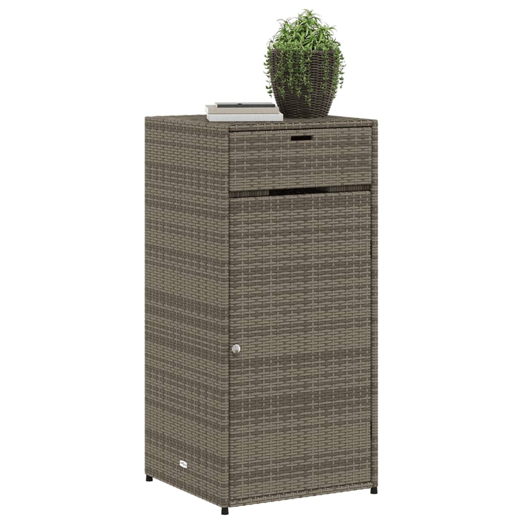Tuinkast 55x55x111 cm poly rattan grijs