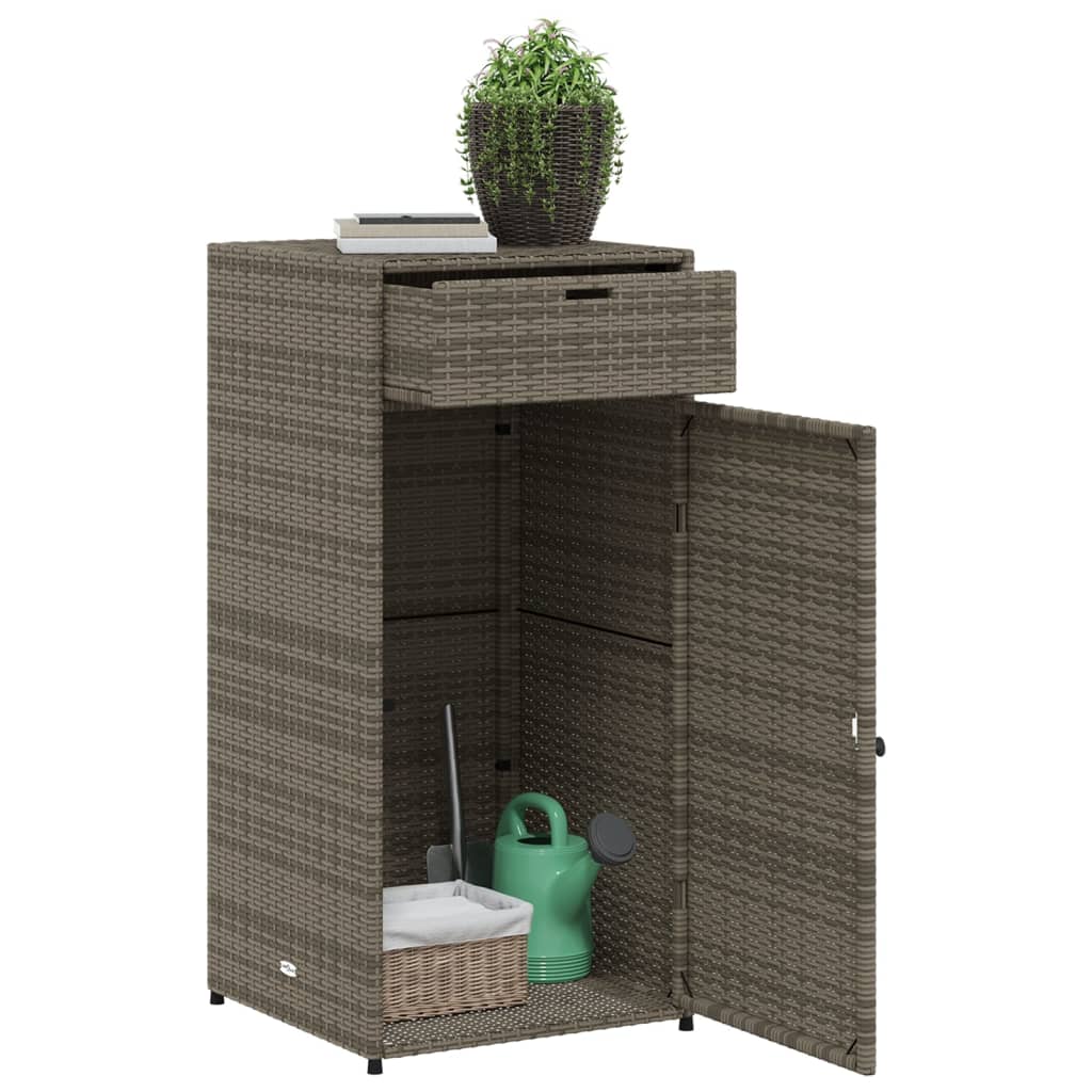 Tuinkast 55x55x111 cm poly rattan grijs