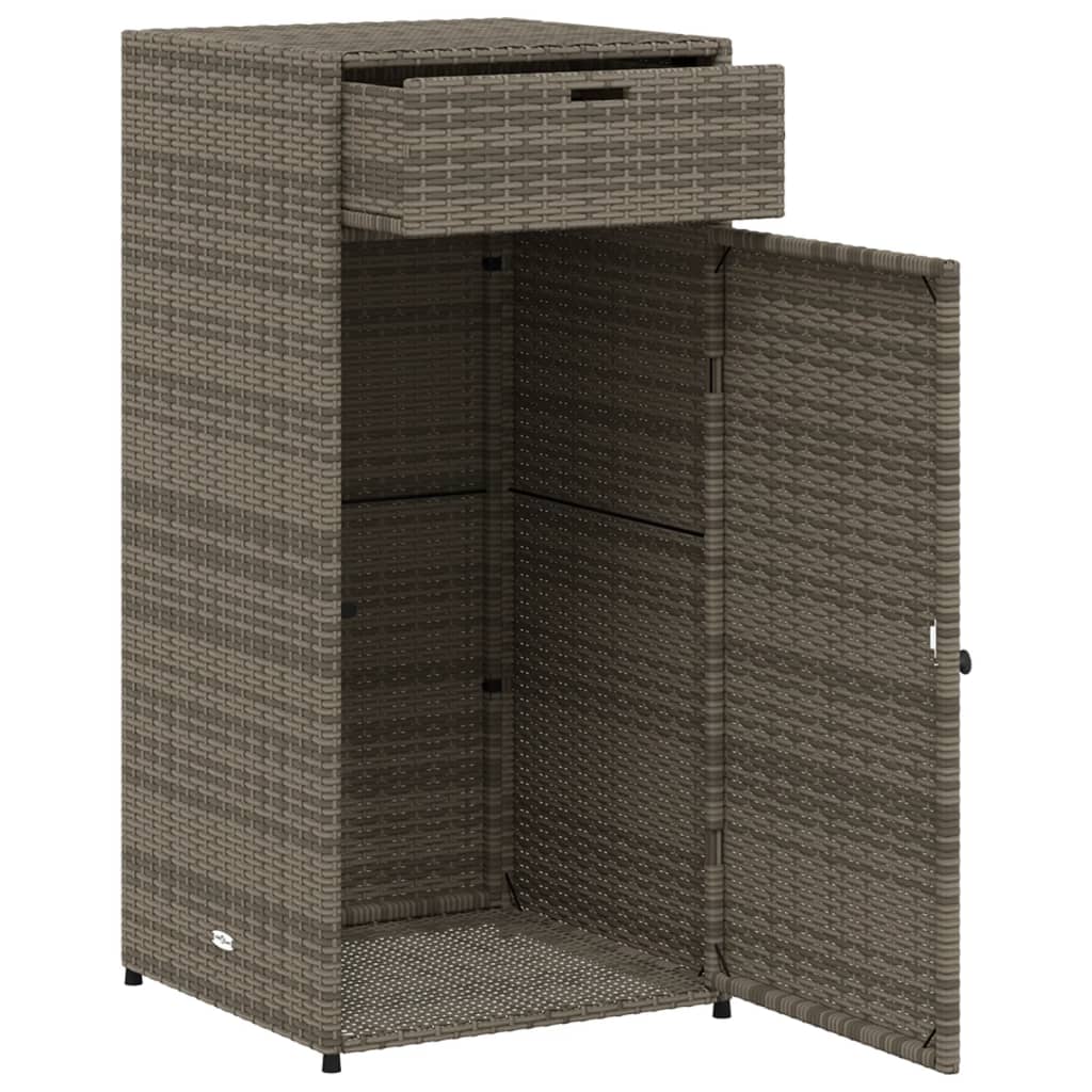 Tuinkast 55x55x111 cm poly rattan grijs