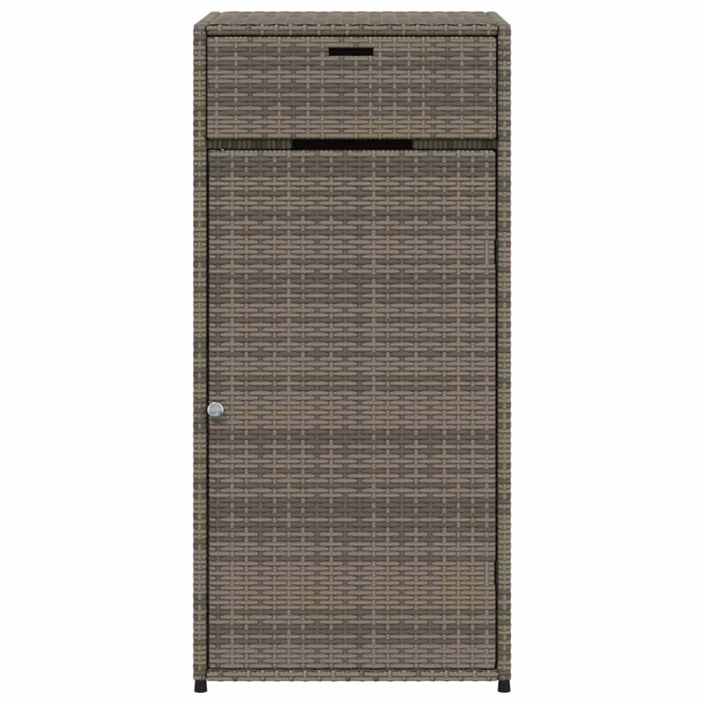 Tuinkast 55x55x111 cm poly rattan grijs