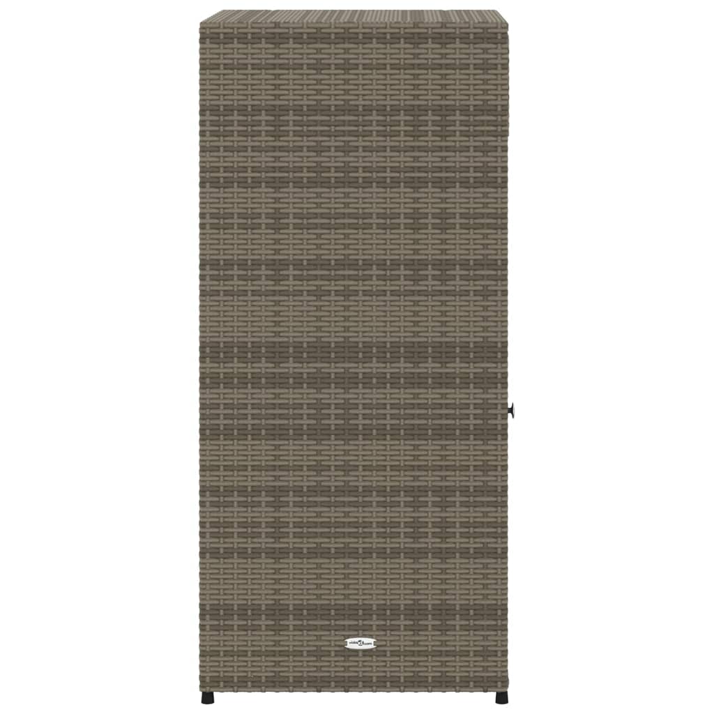 Tuinkast 55x55x111 cm poly rattan grijs