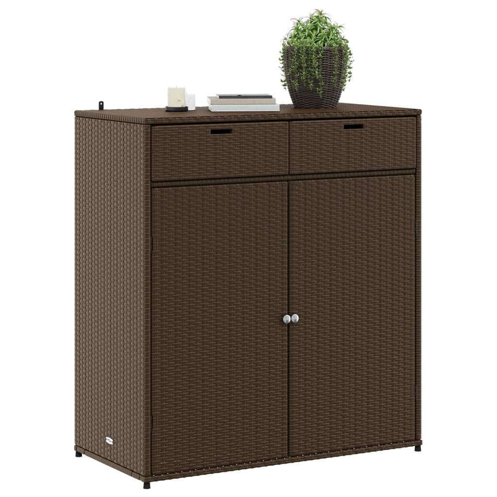 Tuinkast 105x55x113 cm poly rattan bruin