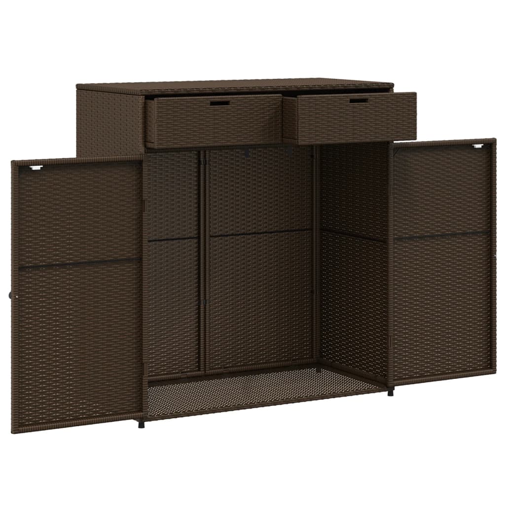 Tuinkast 105x55x113 cm poly rattan bruin