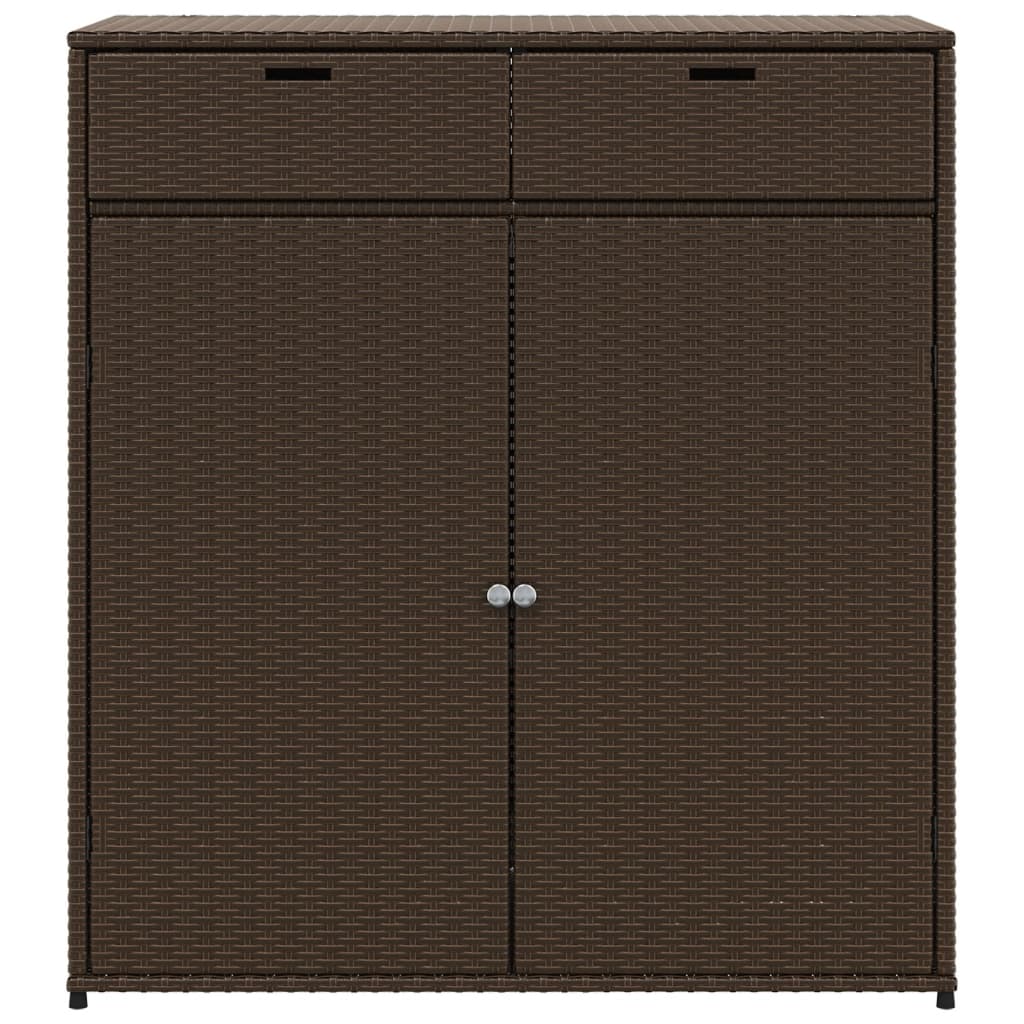 Tuinkast 105x55x113 cm poly rattan bruin