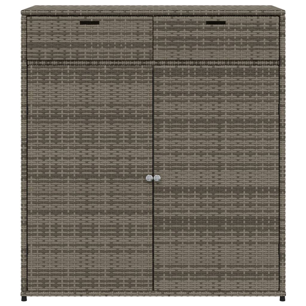 Tuinkast 105x55x113 cm poly rattan grijs