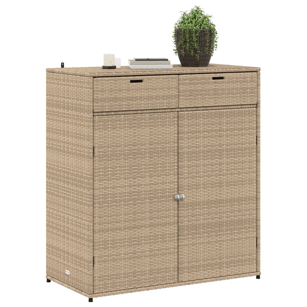Tuinkast 105x55x113 cm poly rattan beige