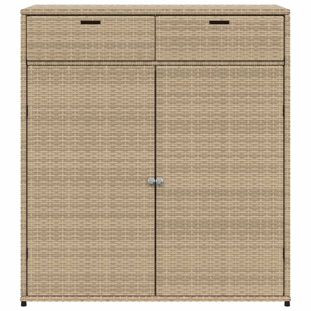 Tuinkast 105x55x113 cm poly rattan beige