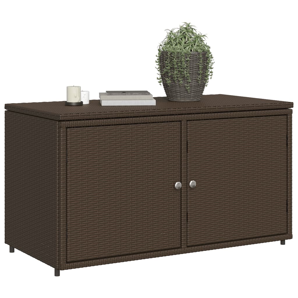 Tuinkast 110x55x60,5 cm poly rattan bruin