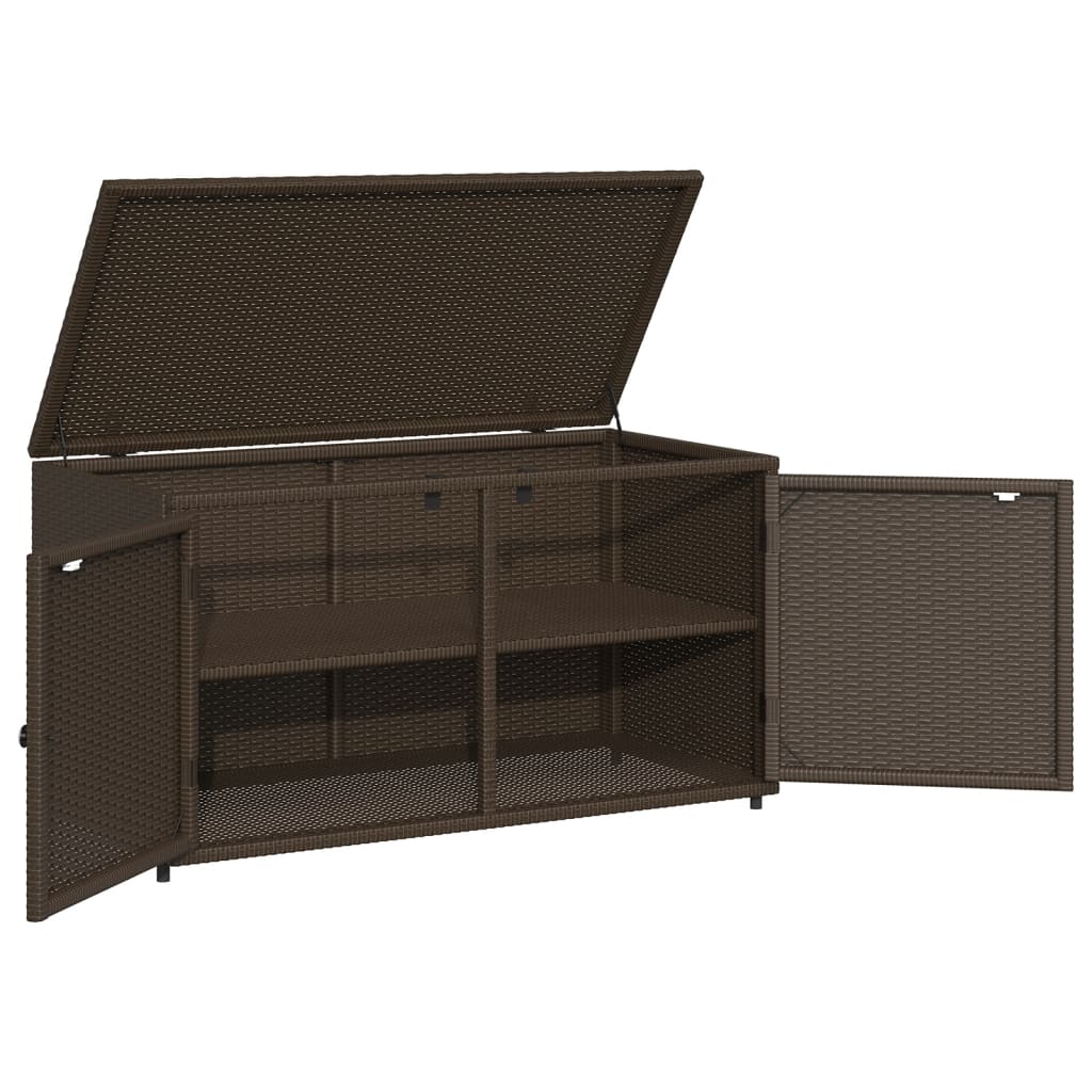 Tuinkast 110x55x60,5 cm poly rattan bruin