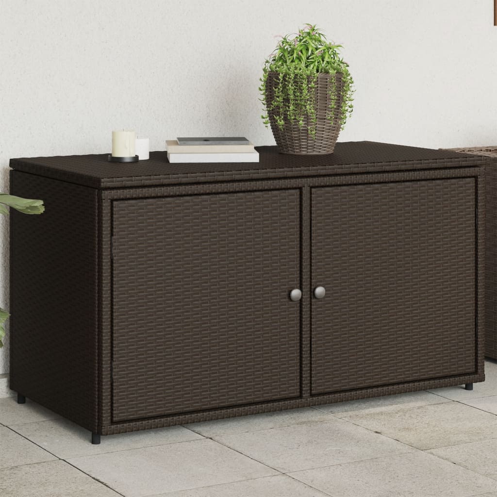 Tuinkast 110x55x60,5 cm poly rattan bruin