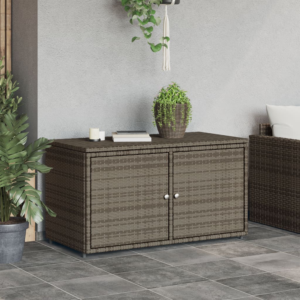 Tuinkast 110x55x60,5 cm poly rattan grijs