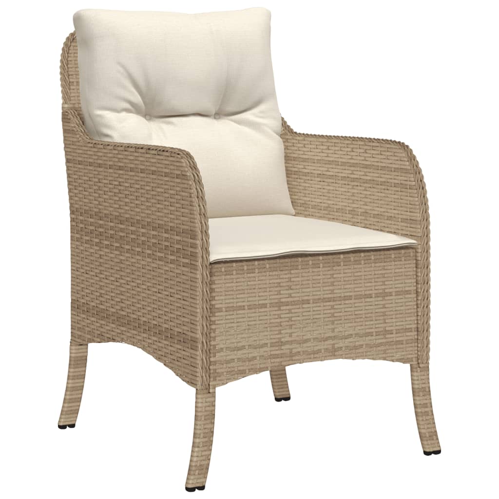 5-delige Tuinset met kussens poly rattan beige