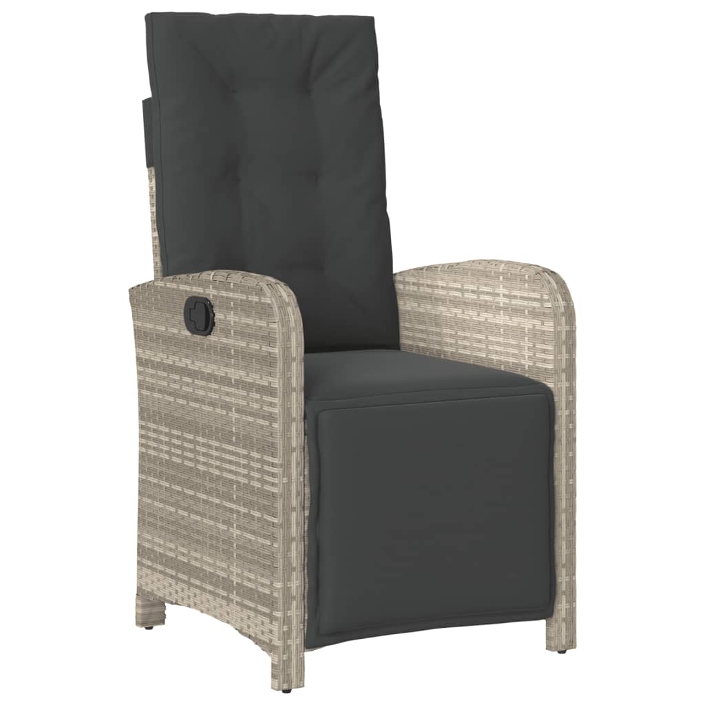 7-delige Tuinset met kussens poly rattan grijs