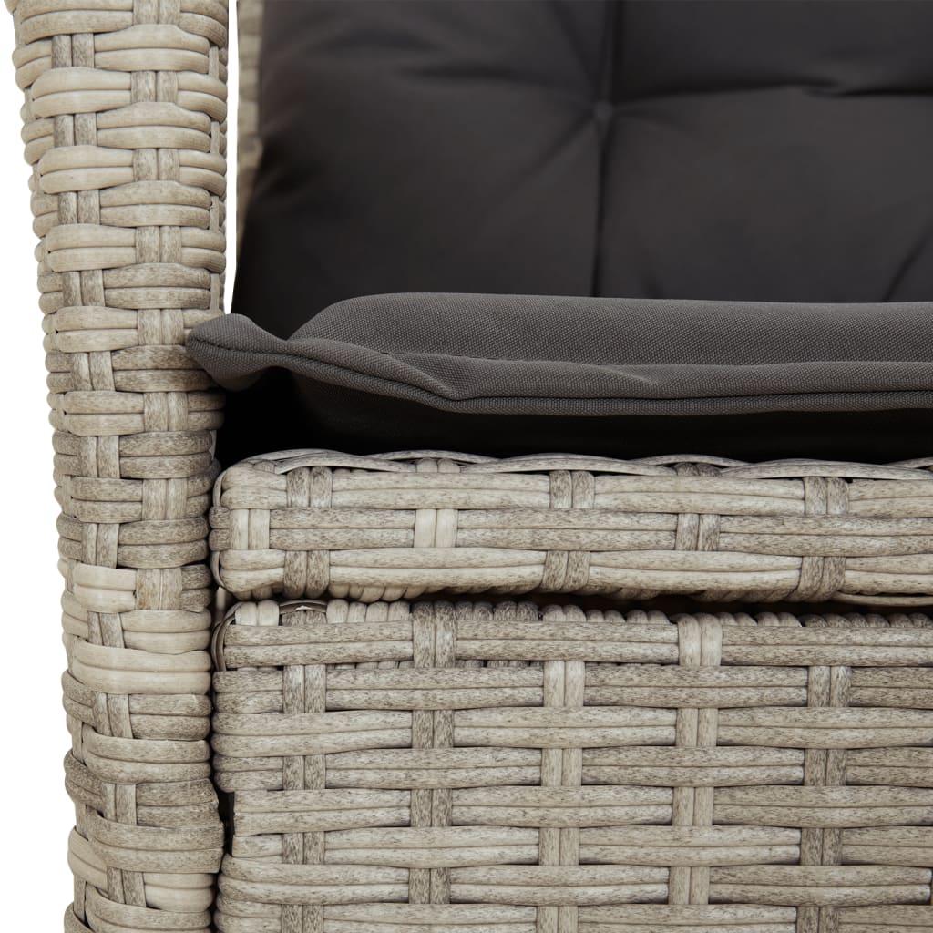 7-delige Tuinset met kussens poly rattan grijs