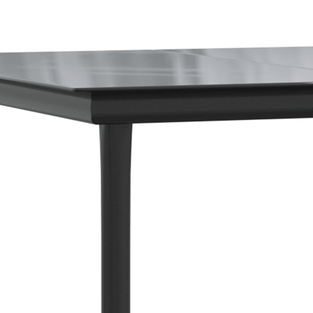 7-delige Tuinset met kussens poly rattan zwart