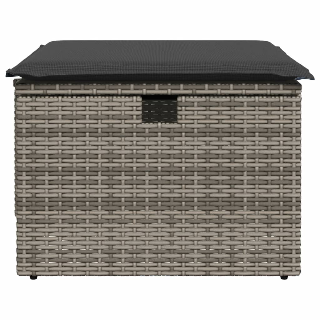 Tuinkruk met kussen 55x55x37 cm poly rattan grijs