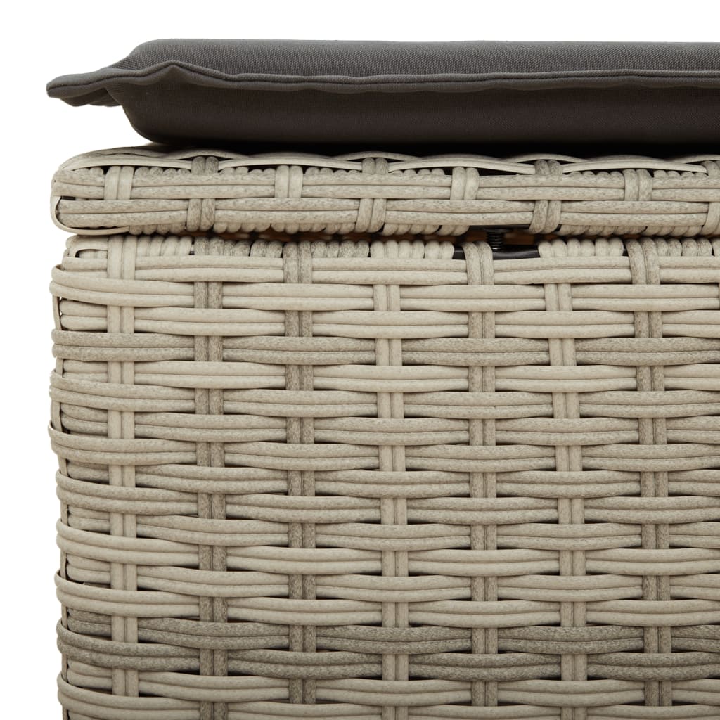 Tuinkruk met kussen 55x55x37 cm poly rattan lichtgrijs